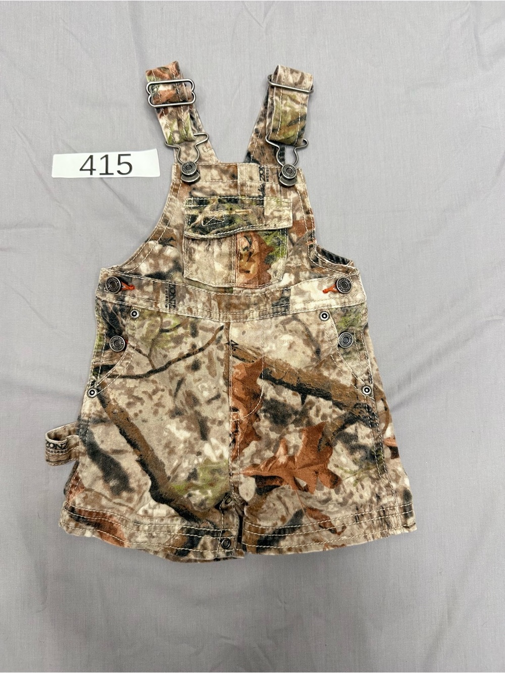 Cabela's Kids Camouflage Short Overalls - Brown Green Tan